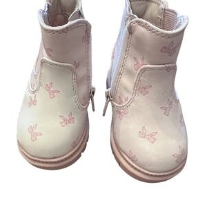 Wonder Nation Baby Girl Pink Bow Zipper Ankle Boots Booties Size 2 Toddler‎